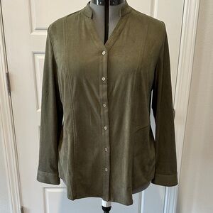 Chico's Olive Button-Up Blouse